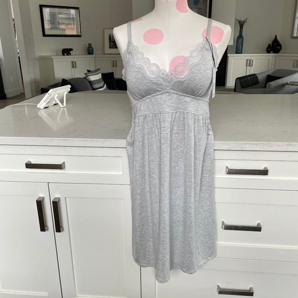 Knix Hold Me Buttery Soft Modal Nightgown Heather Grey Sz M NWT